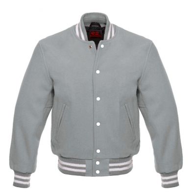 Varsity Classic jacket Light Grey-White trims